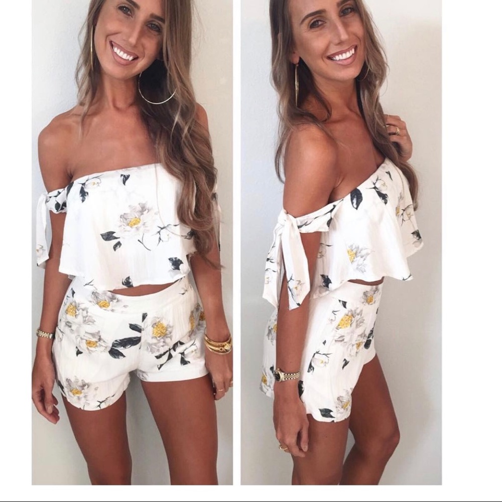 Floral short set